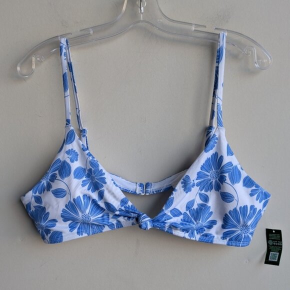 NWT GAP Floral Blue & White Knot Front Bikini Top - Picture 1 of 4